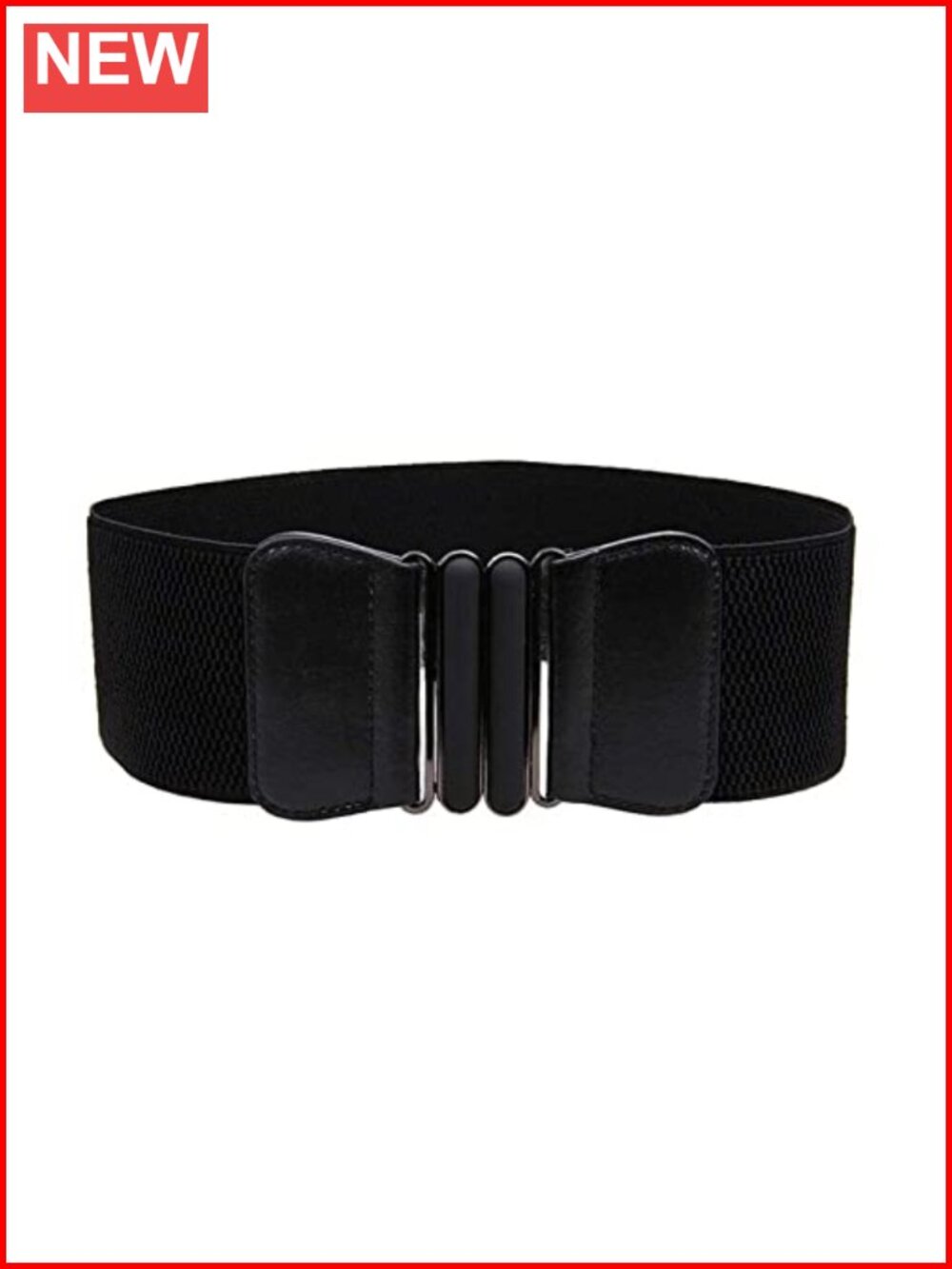 Faux Leather Wide Elastic Waist Belt Stretch Waistband for Women